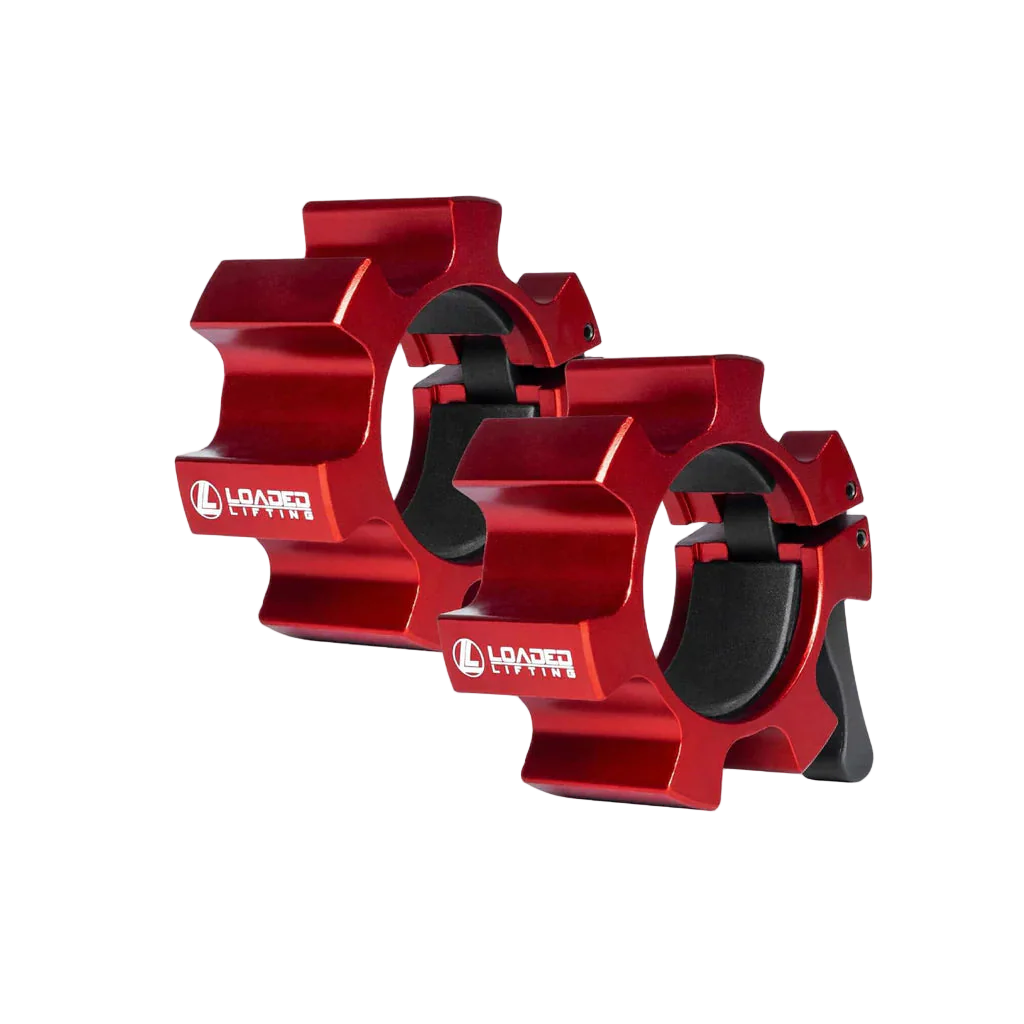 Loaded Lifting Aluminium Olympic Lock Jaw Collar - Red