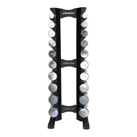 Chrome Dumbbell Set 1kg-10kg with Storage Rack