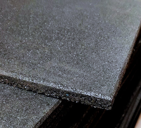 15mm Rubber Floor Tile / Gym Mat (1m x 1m) Black